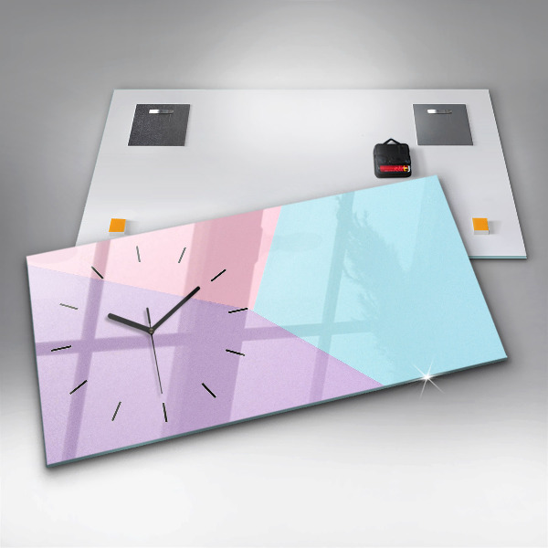 Zegar szklany poziomy Pastelowy wzór