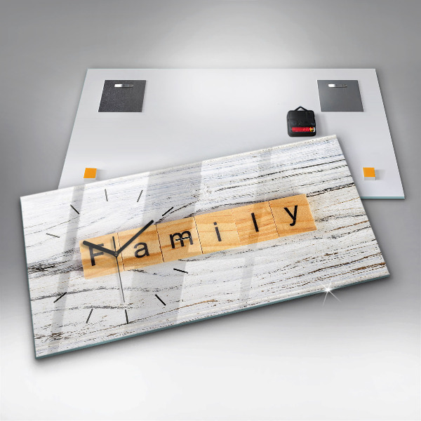 Zegar ścienny poziomy Rodzina