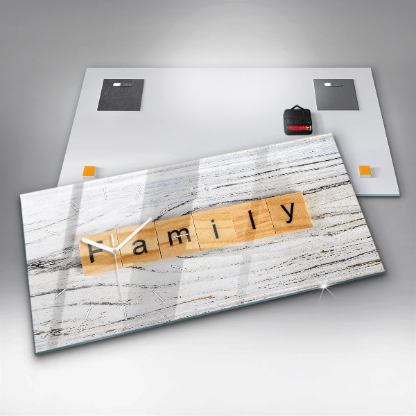 Zegar ścienny poziomy Rodzina