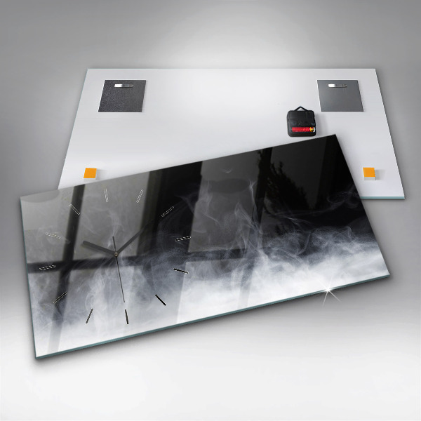 Zegar ścienny poziomy Dym