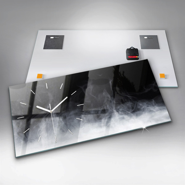 Zegar ścienny poziomy Dym