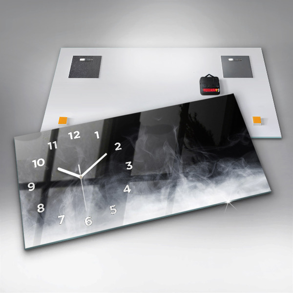 Zegar ścienny poziomy Dym