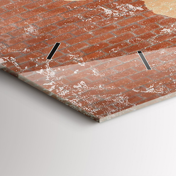 Zegar ścienny poziomy Mapa Świata na cegle