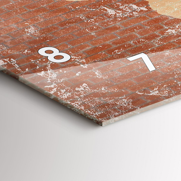 Zegar ścienny poziomy Mapa Świata na cegle