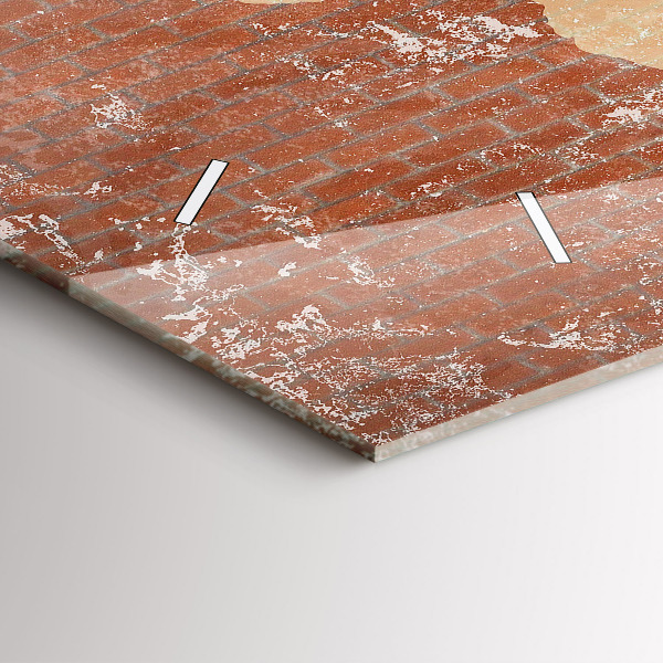 Zegar ścienny poziomy Mapa Świata na cegle