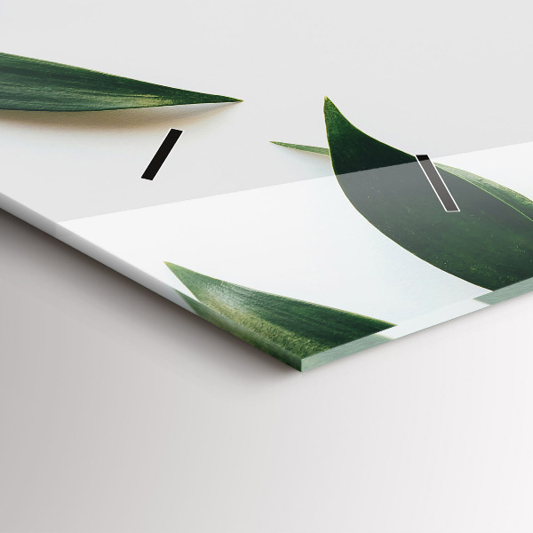 Zegar ścienny poziomy Ramka z liści