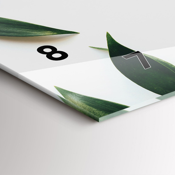 Zegar ścienny poziomy Ramka z liści