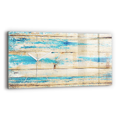 Zegar ścienny poziomy Porysowane drewno