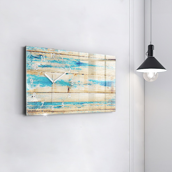Zegar ścienny poziomy Porysowane drewno