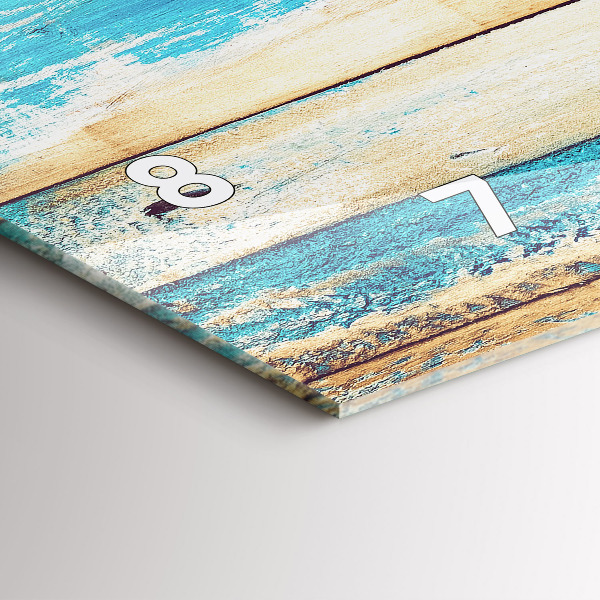 Zegar ścienny poziomy Porysowane drewno