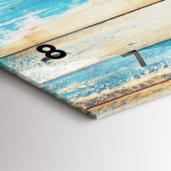 Zegar ścienny poziomy Porysowane drewno