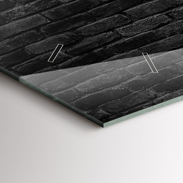 Zegar ścienny poziomy Ciemna ściana cegły