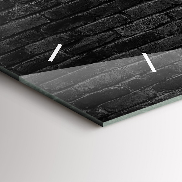 Zegar ścienny poziomy Ciemna ściana cegły