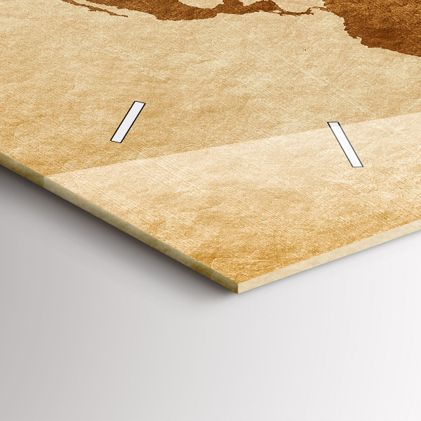 Zegar ścienny poziomy Mapa świata w starym stylu