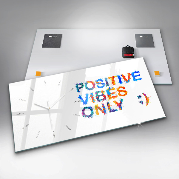 Zegar ścienny poziomy Pozytywny cytat