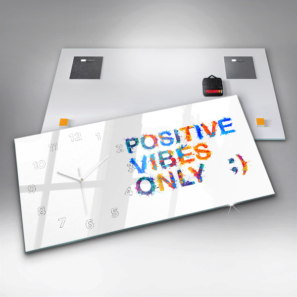 Zegar ścienny poziomy Pozytywny cytat