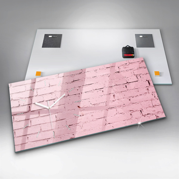 Zegar ścienny poziomy Cegły ściana