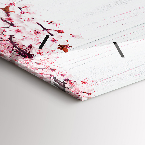 Zegar ścienny poziomy Wiosenne kwiaty