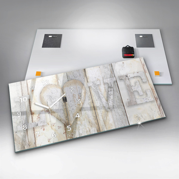 Zegar ścienny poziomy Napis miłość