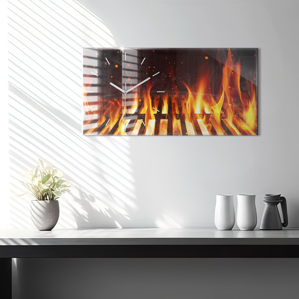 Zegar szklany poziomy Grill
