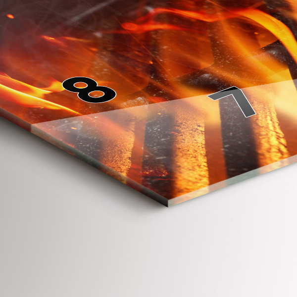 Zegar szklany poziomy Grill