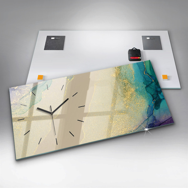 Zegar szklany poziomy Elegancka abstrakcja