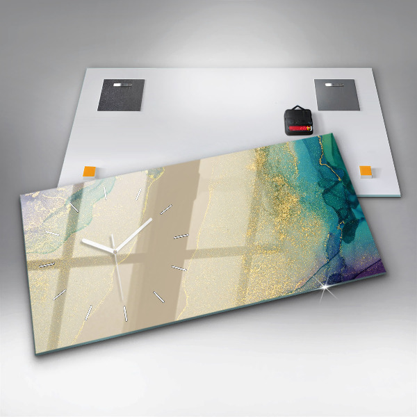 Zegar szklany poziomy Elegancka abstrakcja