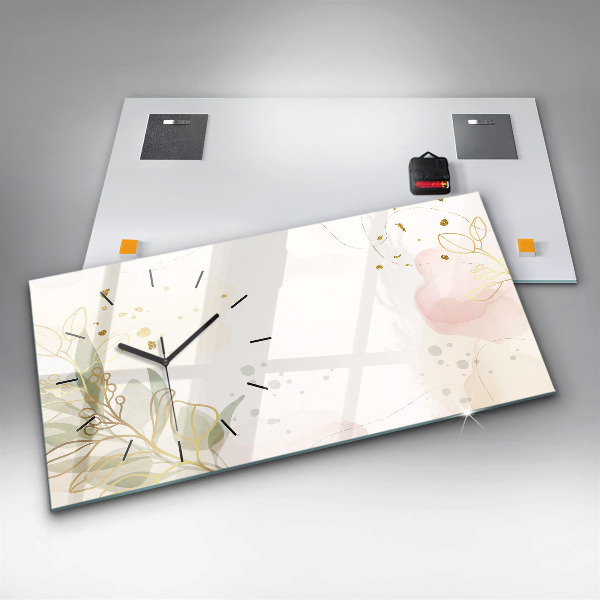 Zegar szklany poziomy Pastelowa abstrakcja