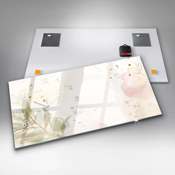 Zegar szklany poziomy Pastelowa abstrakcja