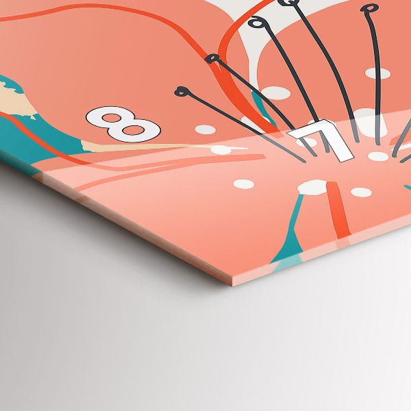 Zegar szklany poziomy Hawajskie rośliny