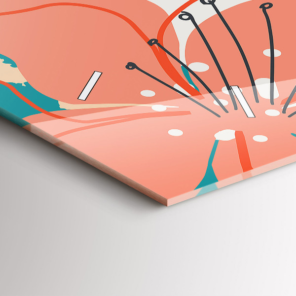 Zegar szklany poziomy Hawajskie rośliny