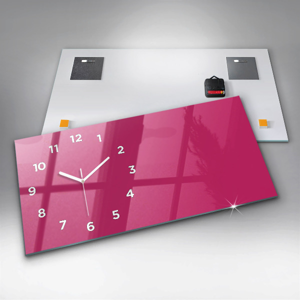 Zegar poziomy Kolor mocny różowy
