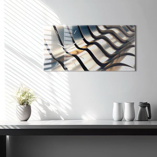 Zegar poziomy Srebrny wzór