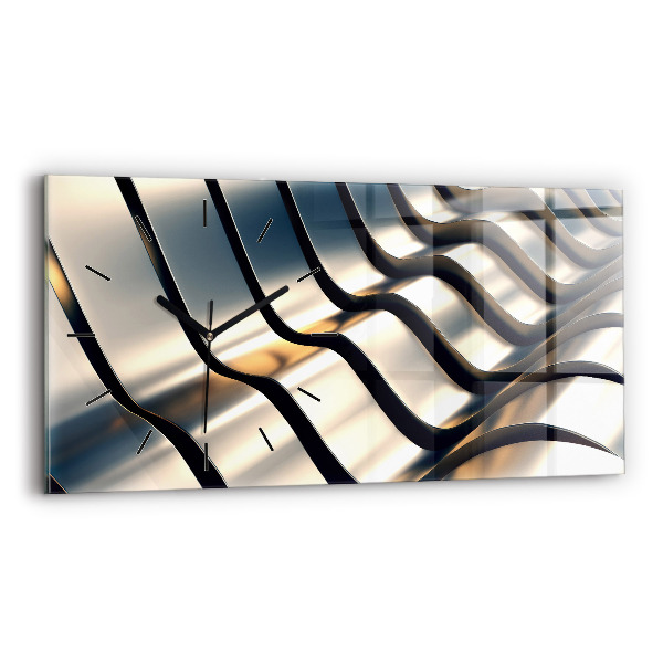 Zegar poziomy Srebrny wzór