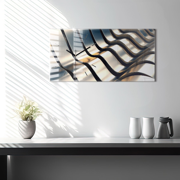 Zegar poziomy Srebrny wzór