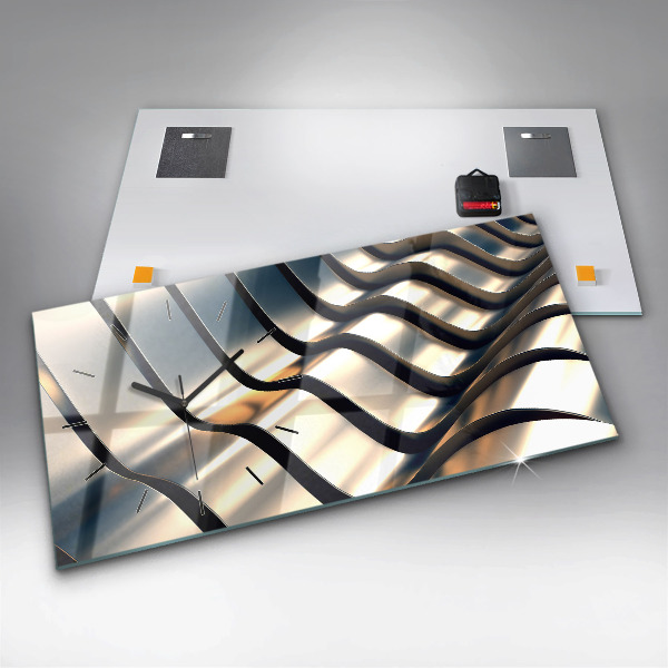 Zegar poziomy Srebrny wzór