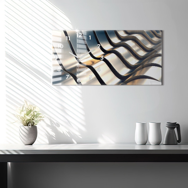 Zegar poziomy Srebrny wzór