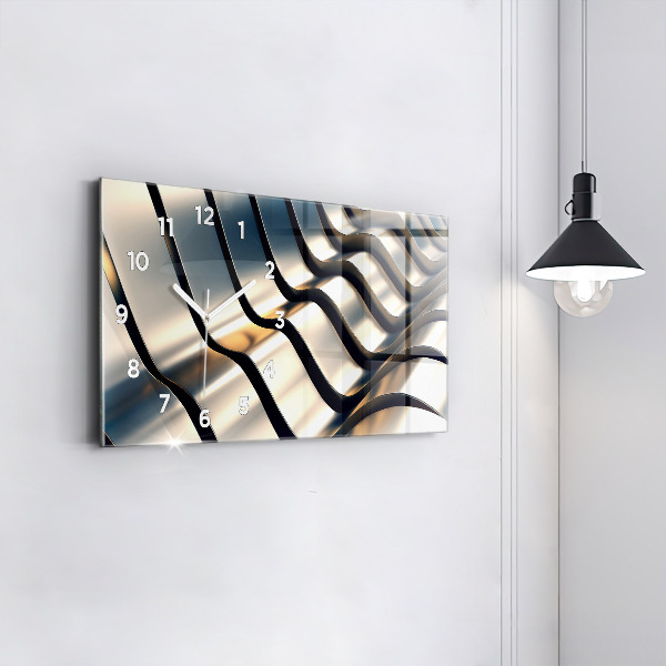 Zegar poziomy Srebrny wzór