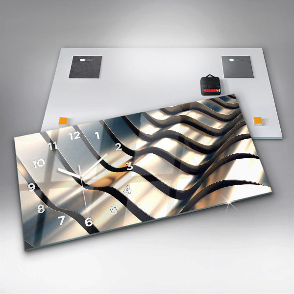 Zegar poziomy Srebrny wzór