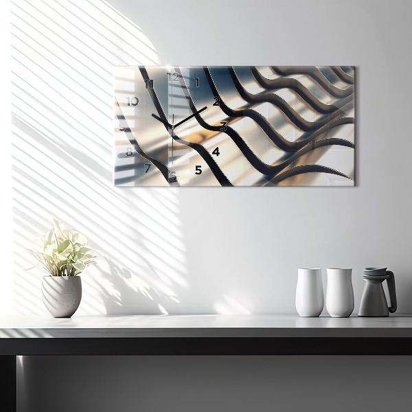 Zegar poziomy Srebrny wzór