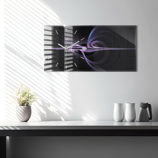 Zegar poziomy Fioletowa abstrakcja