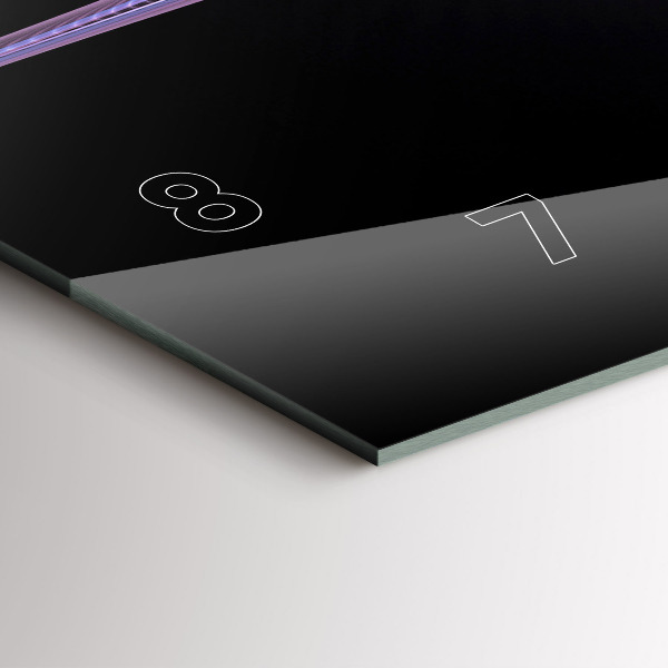 Zegar poziomy Fioletowa abstrakcja