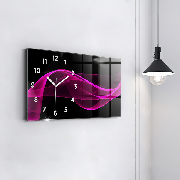 Zegar poziomy Różowa abstrakcja