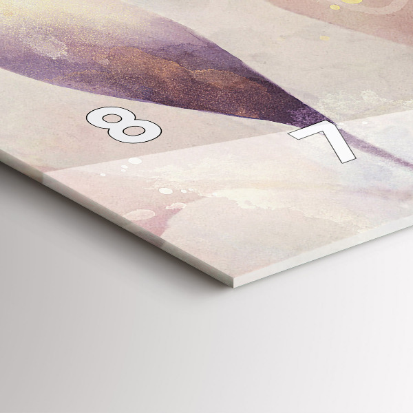 Zegar szklany poziomy Abstrakcyjne boho liście