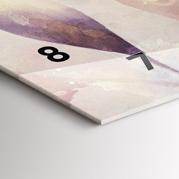 Zegar szklany poziomy Abstrakcyjne boho liście