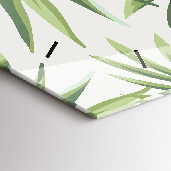 Zegar szklany poziomy Tropikalny wzór