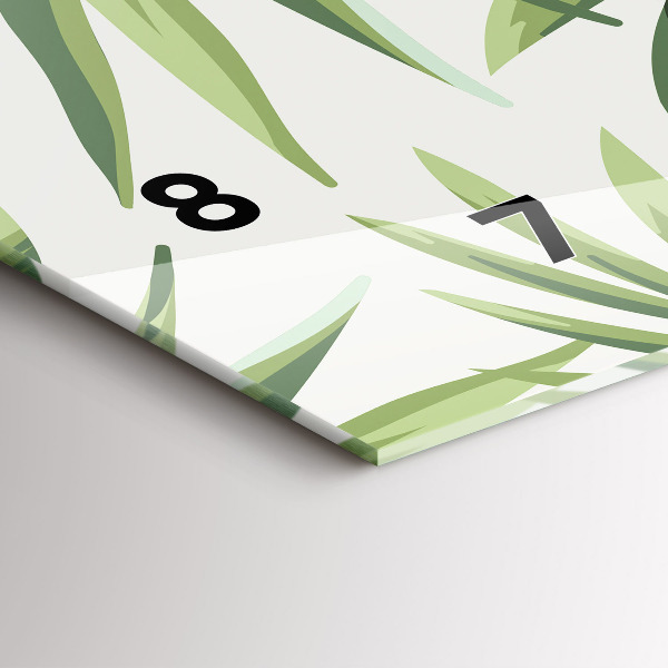 Zegar szklany poziomy Tropikalny wzór