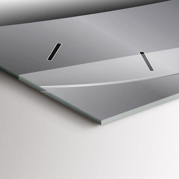 Zegar poziomy Srebrna abstrakcja