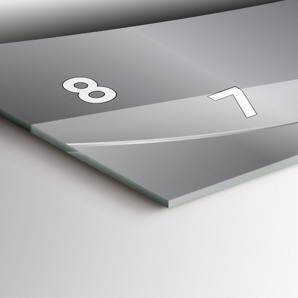 Zegar poziomy Srebrna abstrakcja