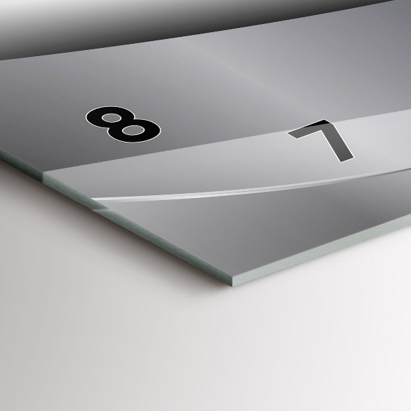 Zegar poziomy Srebrna abstrakcja